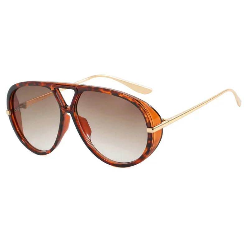 Óculos de Sol Feminino Oversized com Lente Degradê UV400