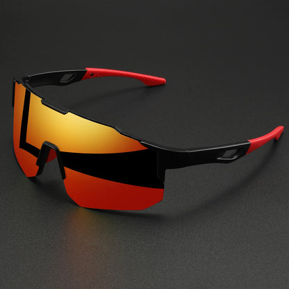 Óculos Esportivo Unissex Grande com Lente Espelhada UV400 - Modelo Leve Para Ciclismo e Corrida