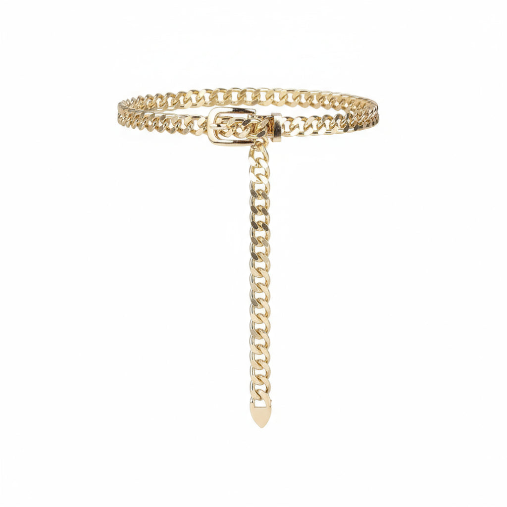 Cinto Corrente Dourado Para Vestido e Calça – Design Premium