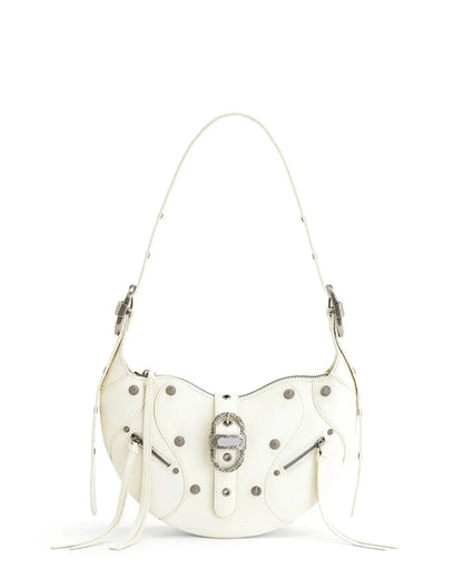 Bolsa Feminina de Ombro Tessa com Fivela e Tachas