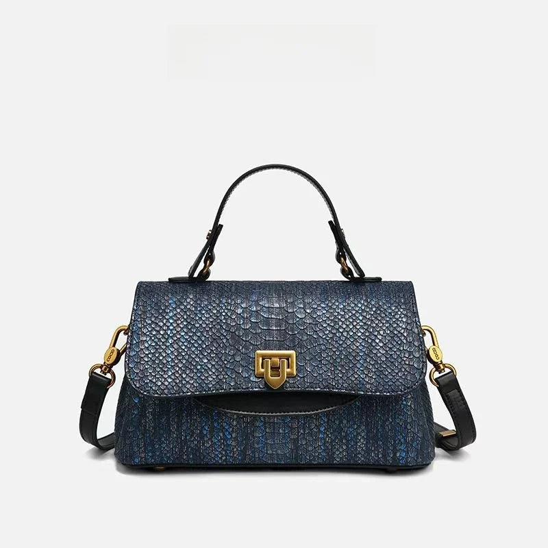 Bolsa Feminina Estruturada com Textura Croco - Design Premium