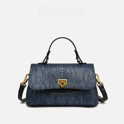 Bolsa Feminina Estruturada com Textura Croco - Design Premium