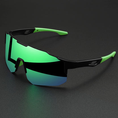 Óculos Esportivo Unissex Grande com Lente Espelhada UV400 - Modelo Leve Para Ciclismo e Corrida