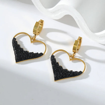 Conjunto Feminino de Colar e Brincos Banhados a Ouro de Coração