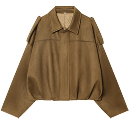 Casaco Bomber Feminina efeito Suede Manga Longa