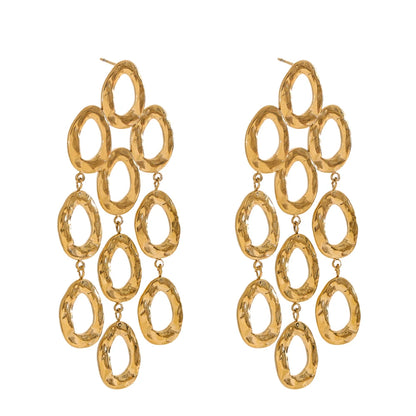 Brinco Feminino Dourado com Elos Ovais