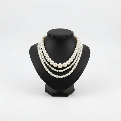 Colar Feminino de Pérolas Clássico Triplo – Elegância e Sofisticação Premium