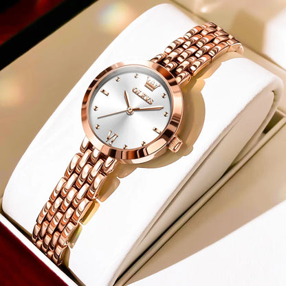 Relógio Feminino Dourado Olenys – Analógico com Pulseira de Metal