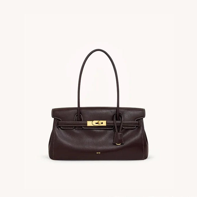 Bolsa Feminina de Couro com Fecho Dourado – Elegância Premium