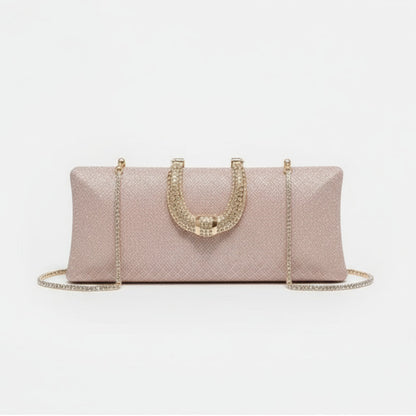 Bolsa Clutch de Festa com Alça de Strass