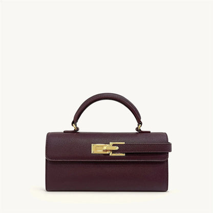 Bolsa Feminina de Mão com Textura Trançada com Fecho Dourado