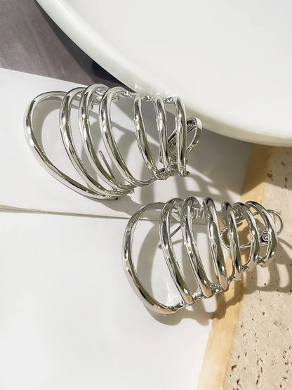 Brinco Feminino Argolas Sobrepostas Dourado – Aço Inoxidável Folheado