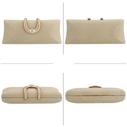 Bolsa Clutch de Festa com Alça de Strass