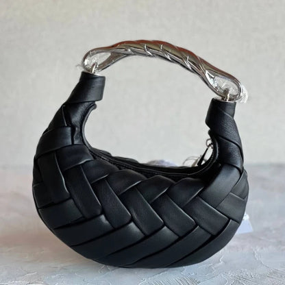 Bolsa Feminina Trançada com Alça Dourada