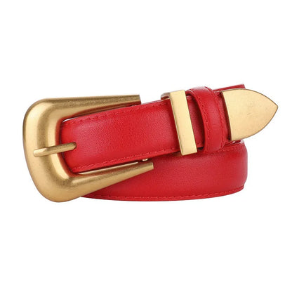 Cinto Feminino Liso com Fivela Dourada