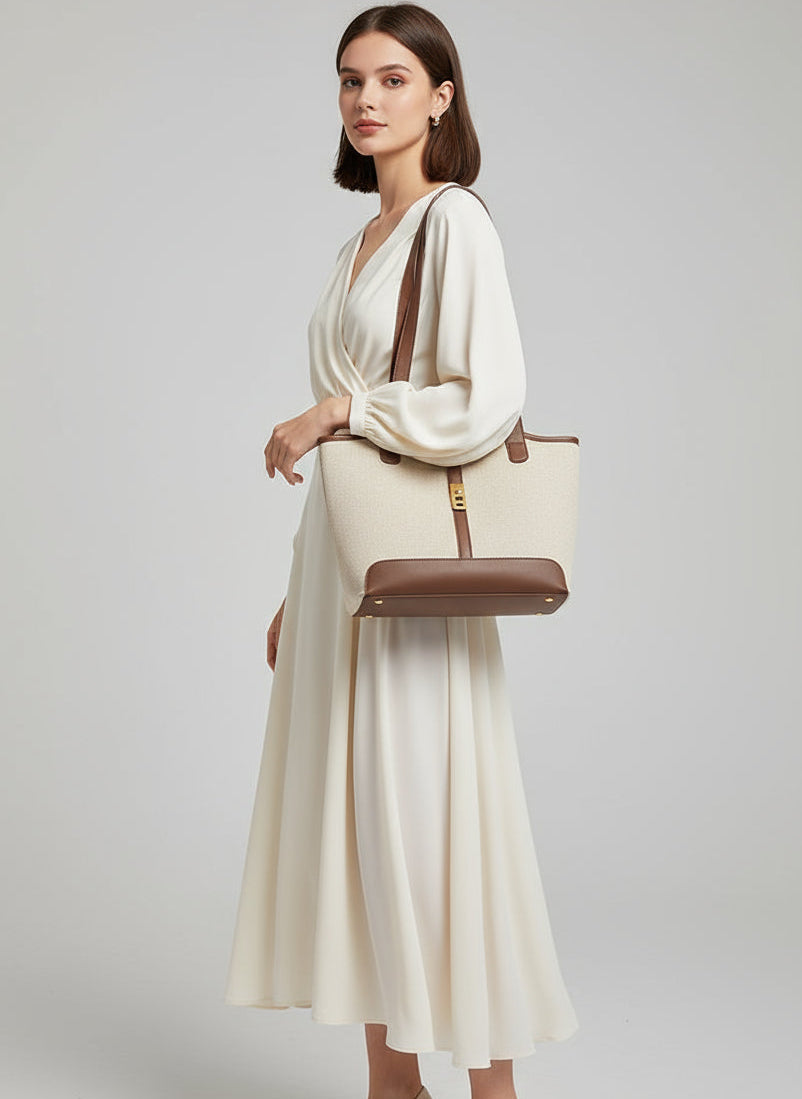 bolsa tote feminina bege