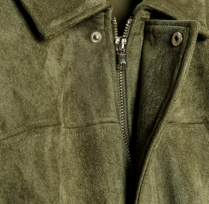 Casaco Bomber Feminina efeito Suede Manga Longa