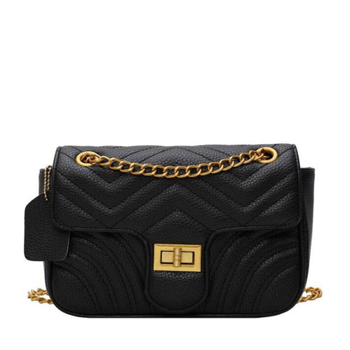 Bolsa Feminina Transversal Acolchoada Preta