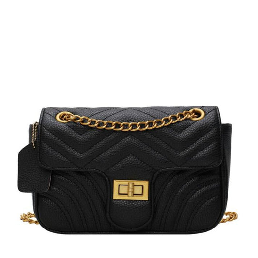 Bolsa Feminina Transversal Acolchoada Preta